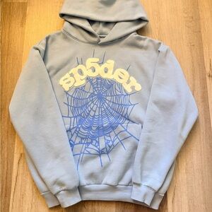 Sp5der Sky Blue Hoodie Size S